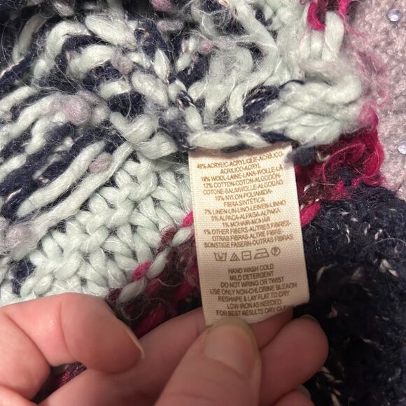 Free People Silver Reed Fair Isle Print Sweater size Small - Picture 4 of 7